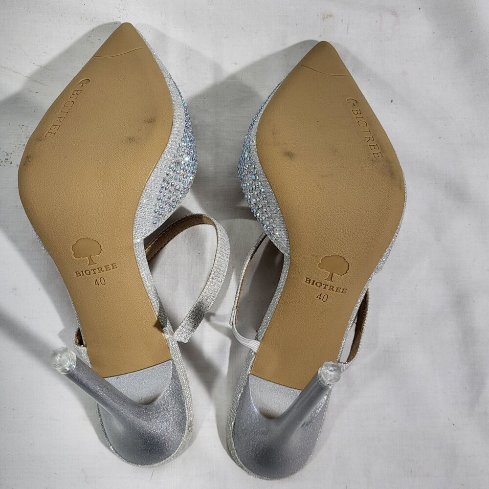 Bigtree Womens Sparkly Shimmery Pointed Toe Heels… - image 8